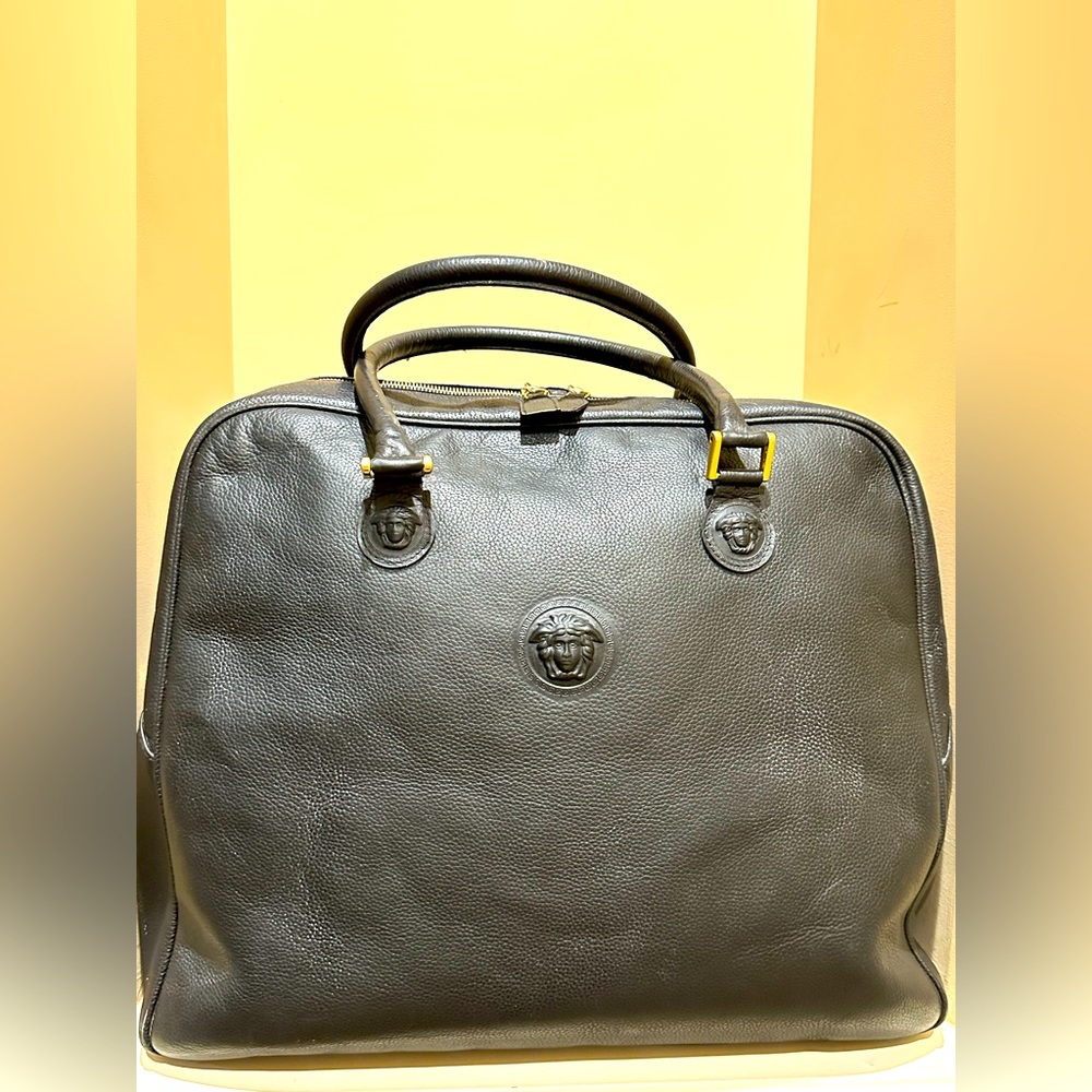 Versace VintageGorgeous *Rare*  Leather Medusa Overnight Bag